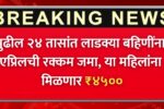 लाडकी बहीण योजना 10वा हप्ता जाहीर : पुढील २४ तासांत एप्रिलची रक्कम जमा, या महिलांना मिळणार ₹४५००