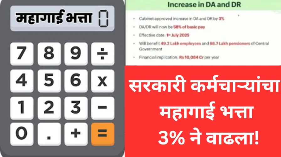 सरकारी कर्मचाऱ्यांचा महागाई भत्ता 3% ने वाढला; थकबाकी (Arrears) आणि वाढीव पगार कॅल्क्युलेटर जाणून घ्या