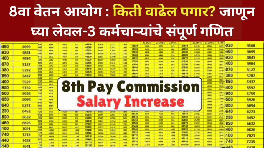 8वा वेतन आयोग : किती वाढेल पगार? जाणून घ्या लेवल-3 कर्मचाऱ्यांचे संपूर्ण गणित